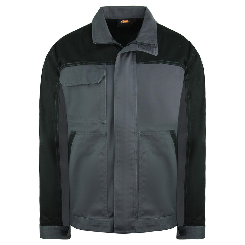 Dickies 2 Tone Zip Up Grey Black Men WorkWear Everyday Jacket EDCVCJK GREY/BLACK
