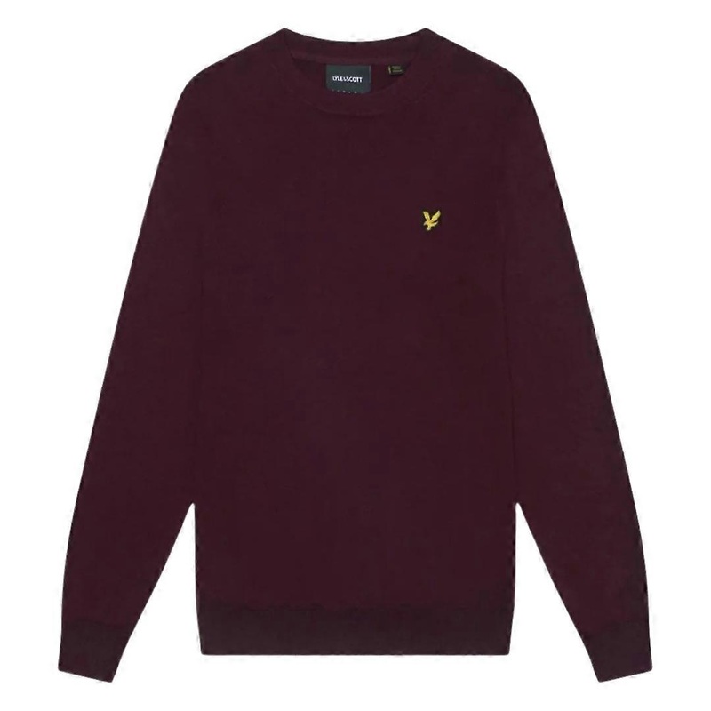 Lyle & Scott Crew Neck Rich Burgundy Pull Over Jumper