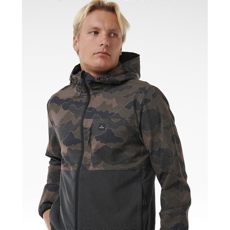 Rip Curl Mens Anti Series Elite Jacket Water Repellent Cuffed Hooded Coat Strech