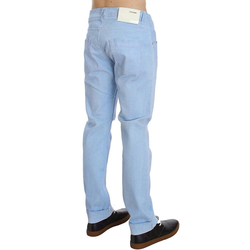 Blue Cotton Stretch Low Waist Fit Jeans