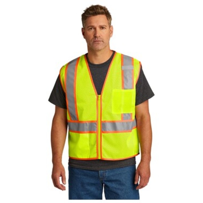 CornerStone CSV103  ANSI 107 Class 2 Mesh Zippered Two-Tone Vest