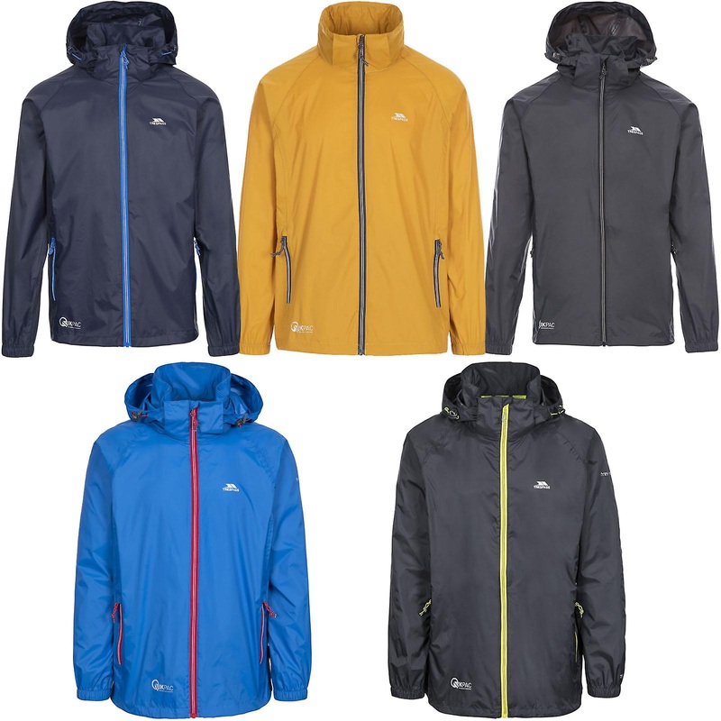 Trespass Mens Quikpac Waterproof Breathable Hooded Packable Jacket Coat