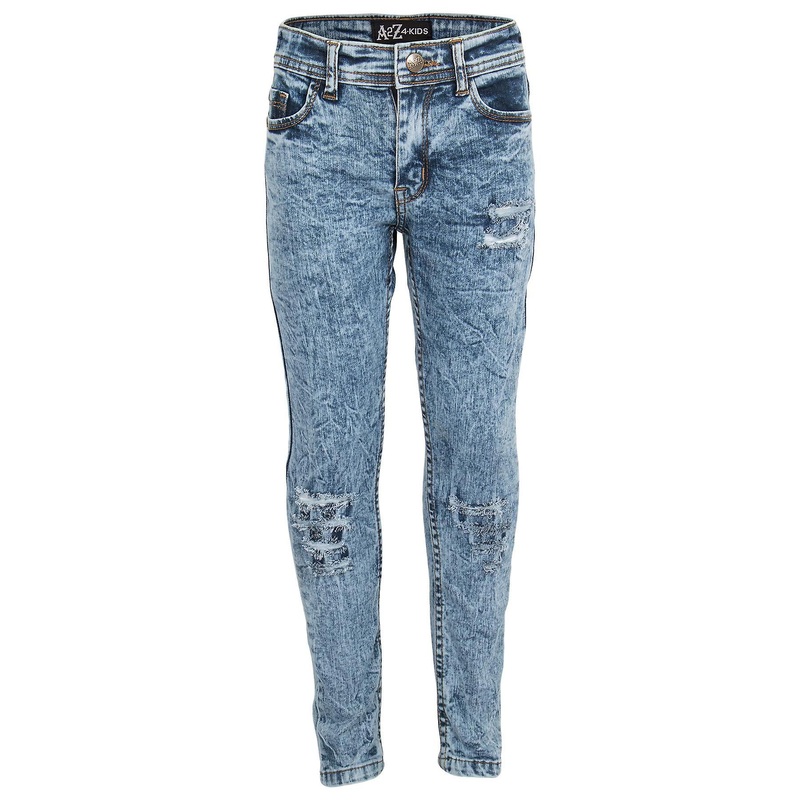 Girls Tie Dye Print Dark Blue Denim Jeans