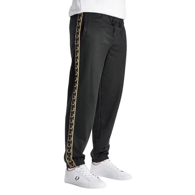Fred Perry Seasonal Taped Hem Black Sweatpants