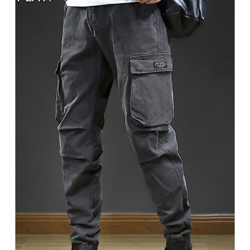2022 Autumn Casual Cargo Pants Loose Wide Leg Sweatpants Fashion Pants With Pockets Long Trousers For Men