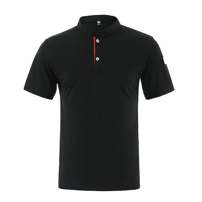 2022 Summer Stand Collar T-shirt Ins Slim Printed Breathable Casual Short-sleeved For Men
