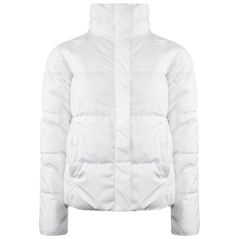 Timberland Long Sleeve Zip Up White Womens Puffer Coat 7443J 130