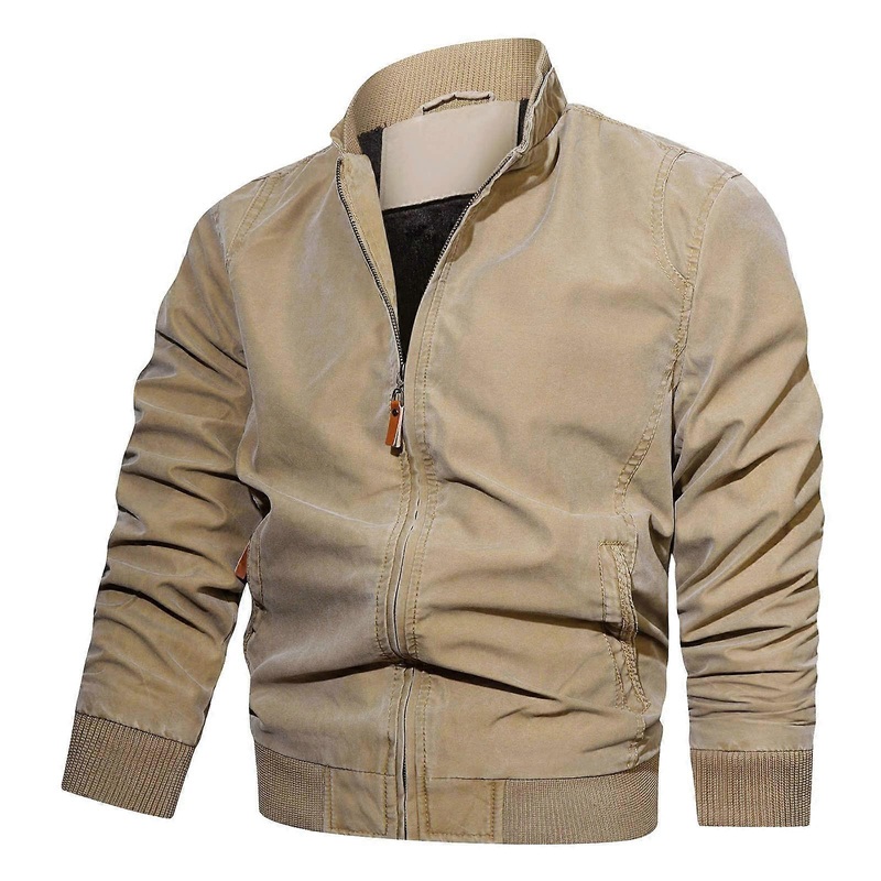 Wool Coat Men’s Winter Thick Parka Leisure Jacket A6 khaki XXL
