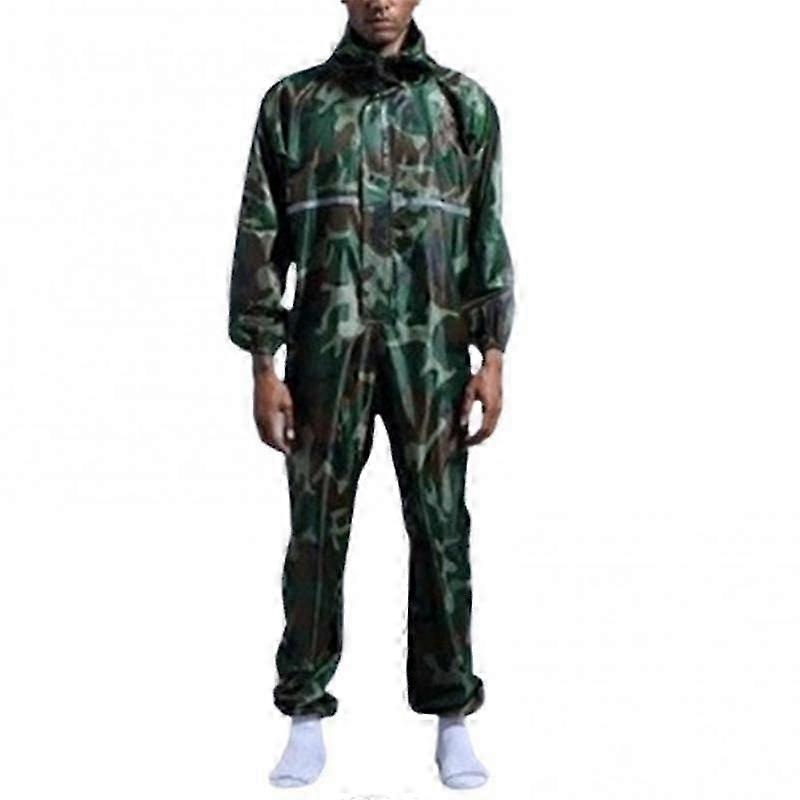 Work Raincoat Unisex One-piece Coveralls Uniform Waterproof Poncho Hooded Raincoat Jumpsuit Thicken Rainwear Work Protection Rain Suits