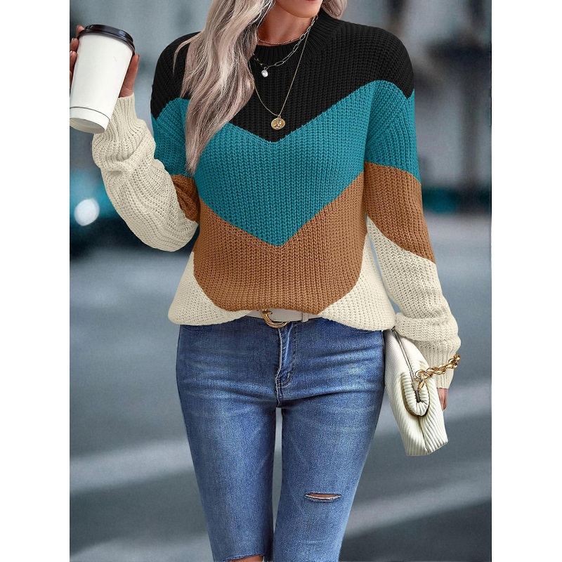 Women’s Crew Neck Four-Color Yellow Sweater