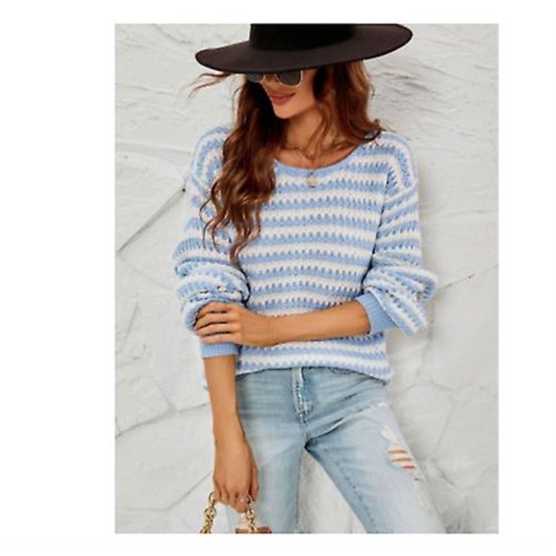 2022 Autumn New Arrival Sweater Women’s Fashion Hollow Design Knitted Sweater Loose Large Size Knitted Sweater Long Sleeves