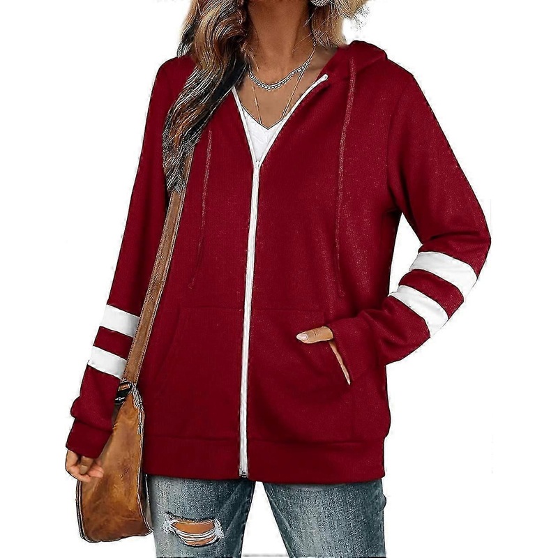 Womens Active Long Sleeve Zip Up Hoodies with Pocket Hooded Sweatshirts S-2XL
