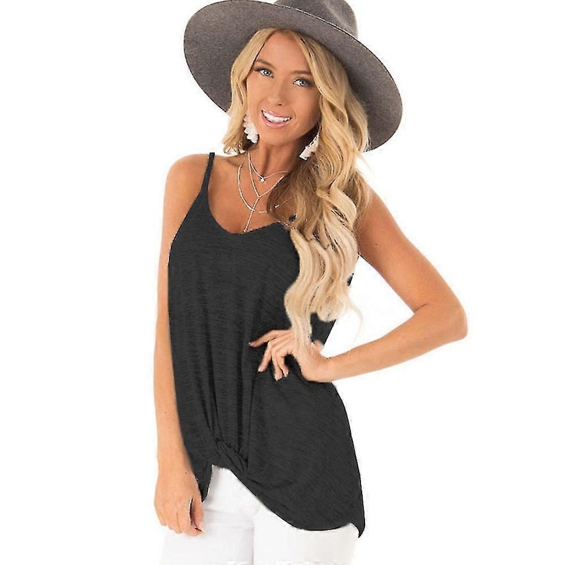 Womens V Neck Spaghetti Strap Tank Tops Sleeveless Shirts Loose