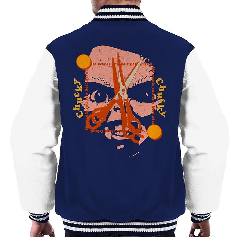 Chucky Best Friend Scissors Face Men’s Varsity Jacket