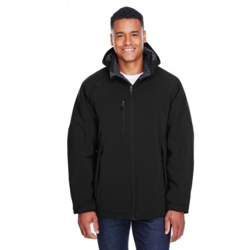 North End 88159 Men’s Glacier Insulated Three-Layer Fleece Bonded Soft Shell Jacket With Detachable Hood | North End 88159