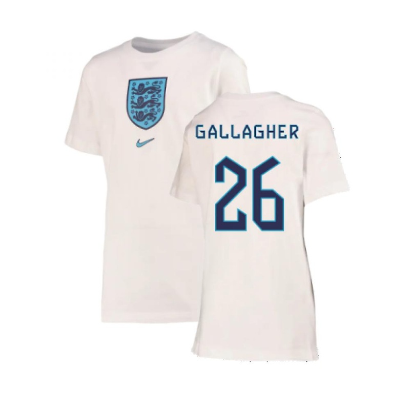 2022-2023 England Crest Tee (White) – Kids (Gallagher 26)