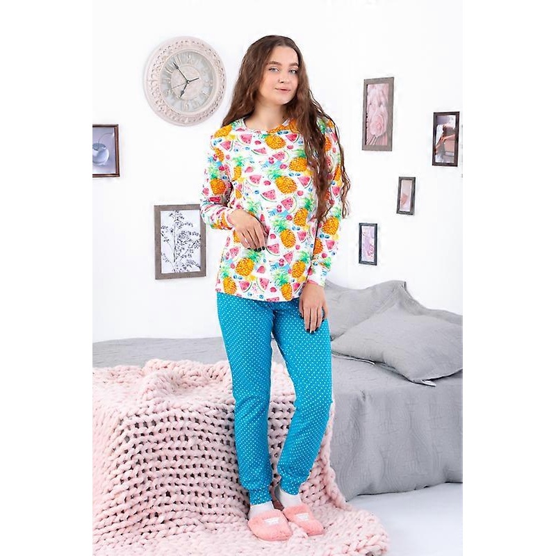Womens Pajama Set  Long Sleeve Top & Pants, Soft Fulcra Fabric, Any season,  HC 8270-043
