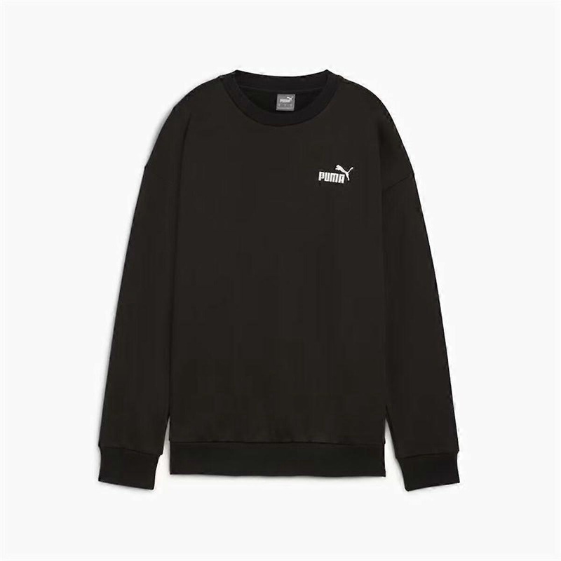 Womens Sweatshirt without Hood Puma Essentials+ Relaxed Small Logo Crew Fl Black