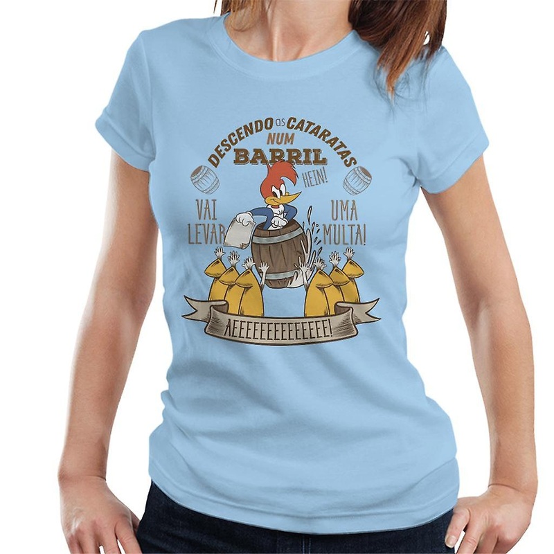 Woody Woodpecker Descendo As Cataratas Num Barril Women’s T-Shirt