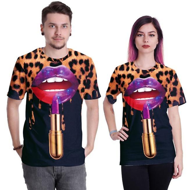 2022 Spring And Summer Men And Women 3 Painted Eyes 3d Digital Printing T-shirt Couple Short-sleeved Top