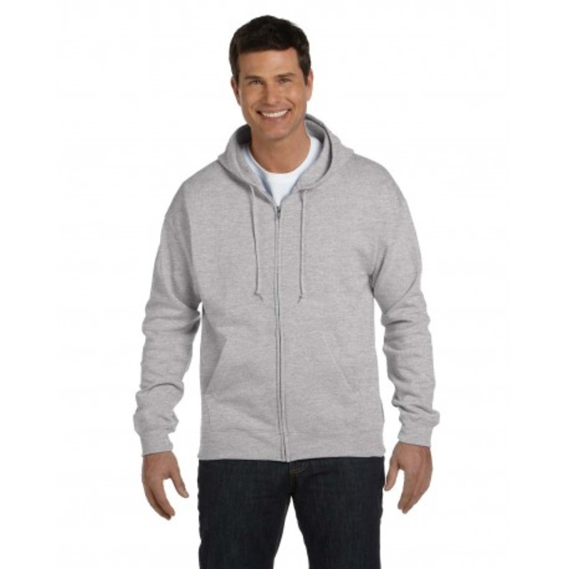 Hanes P180 Adult Ecosmart 50/50 Full-Zip Hooded Sweatshirt | Hanes P180