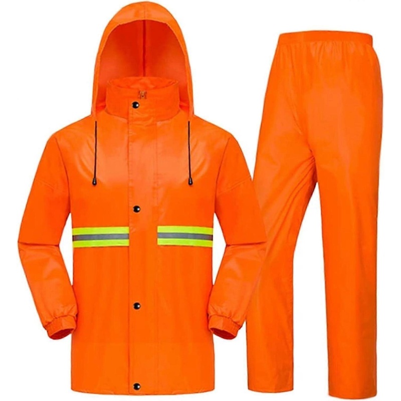 Men’s and Women’s Raincoat Set Split Raincoat Set Hooded Raincoat Rain Pants Breathable Fishing Raincoat with Safety Reflective Stripes(XXLarge)