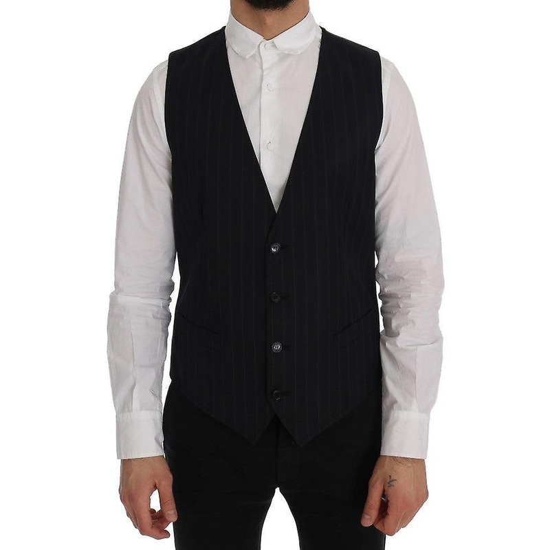 Blue Wool Stretch Vest