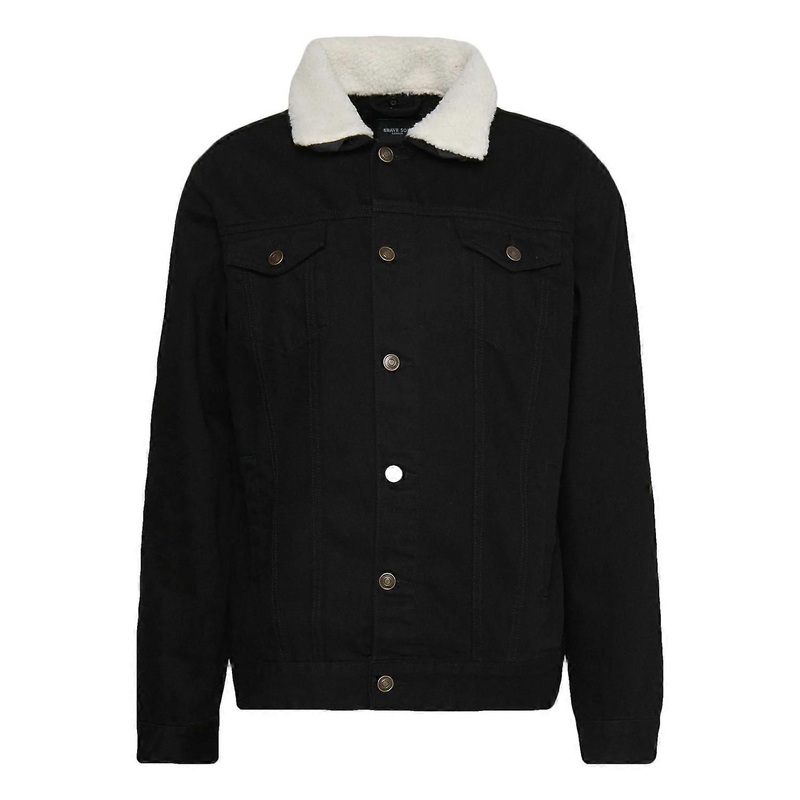 Brave Soul Larson Borg Collar Denim Jacket