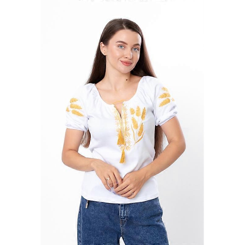 Womens Embroidered Shirt with Short Sleeves  Stylish & Comfortable, Summer,  HC 8604-038-22-1
