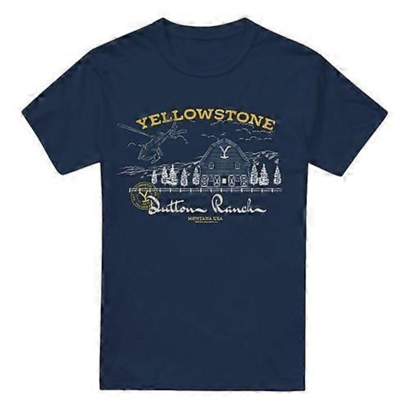 Yellowstone Mens Dutton Ranch Helicopter T-Shirt