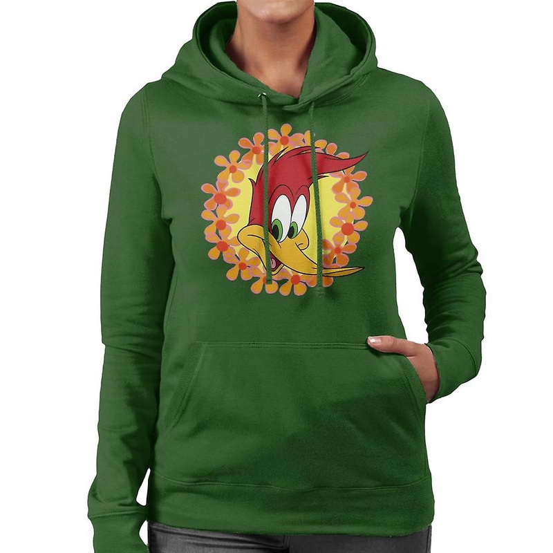 Woody Woodpecker Floral Border Women’s Hooded Sweatshirt