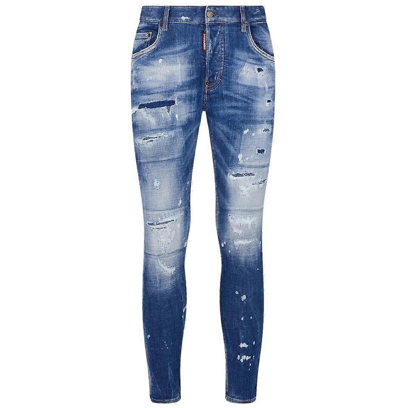 Dsquared2 Super Twinky Jean Faded Reinforced Ripped Blue Jeans