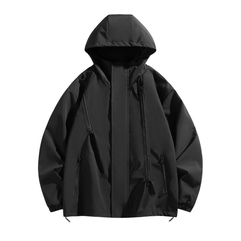 Windbreaker Men’s Functional Jacket Summer Leather Jackets A7black XL