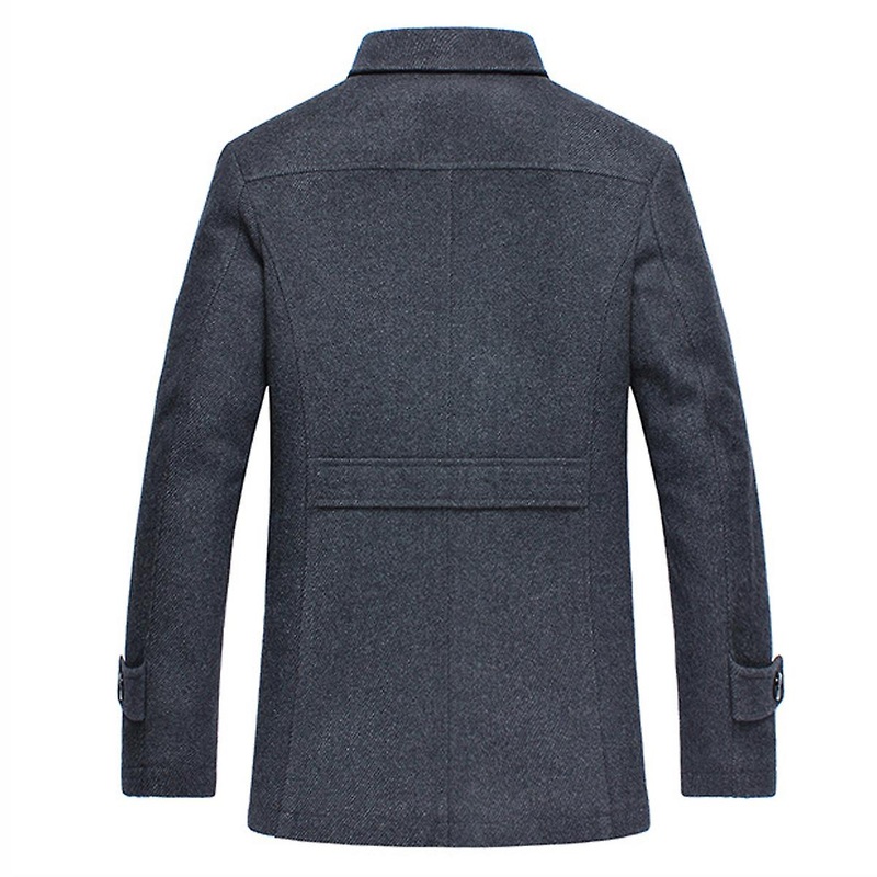 Cloudstyle Men’s Casual Double Collar Padded Woolen Coat
