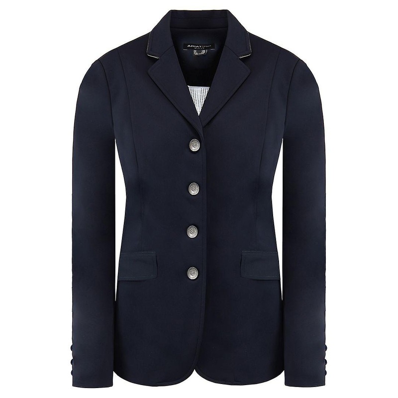 Ariat Long Sleve Button Up Navy Blue Womens Palladium Show Coat 10027571 2