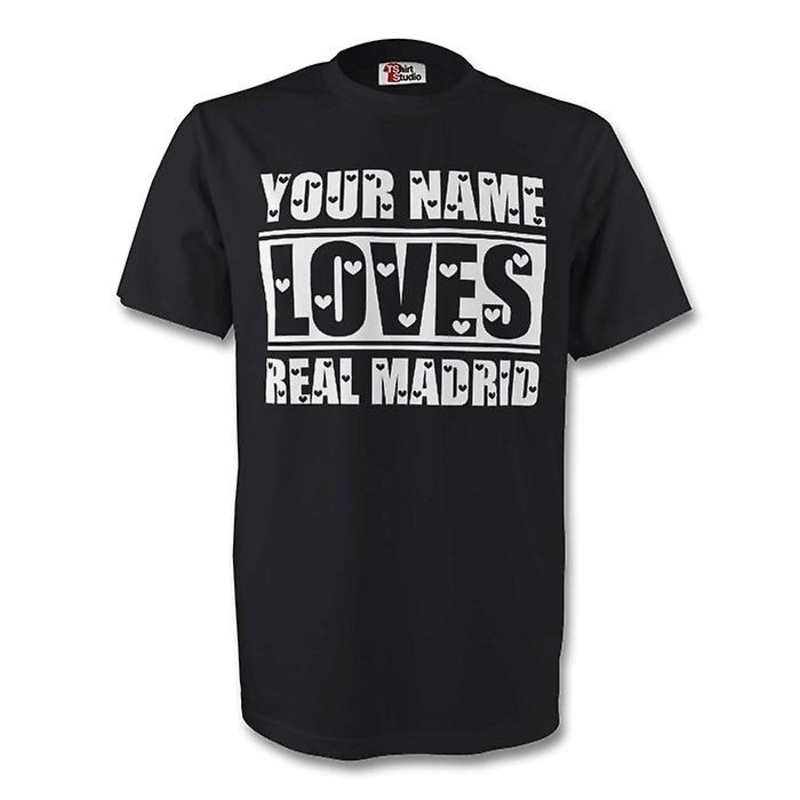 Your Name Loves Real Madrid T-shirt (black)