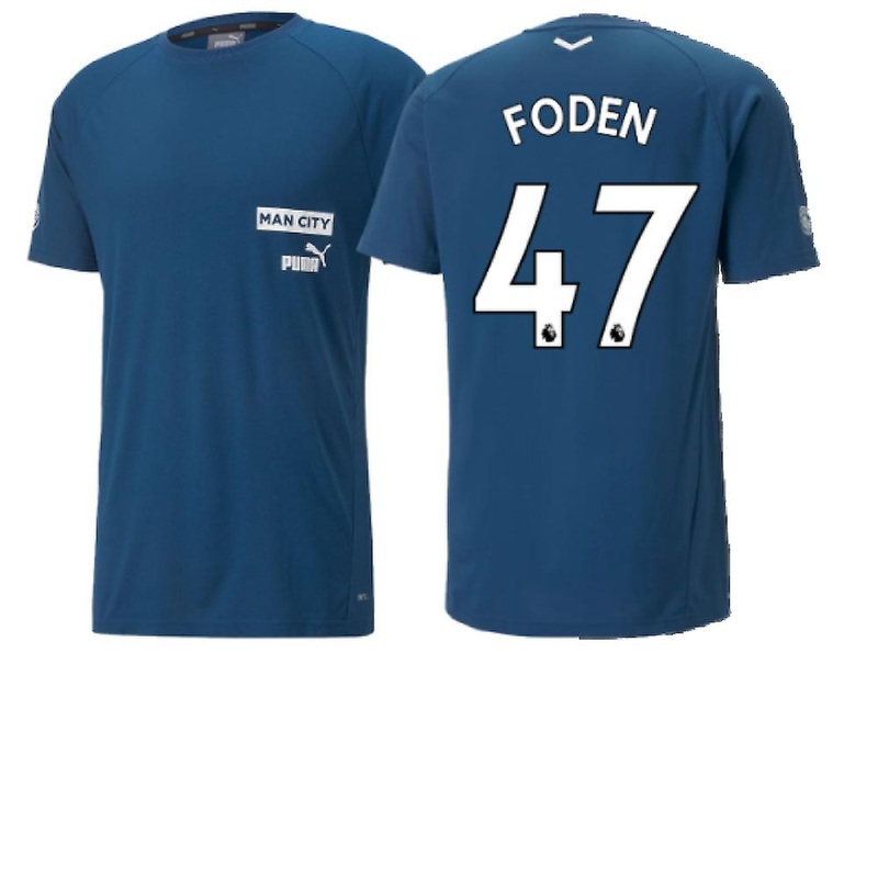 2022-2023 Man City Casuals Tee (Blue) (FODEN 47)