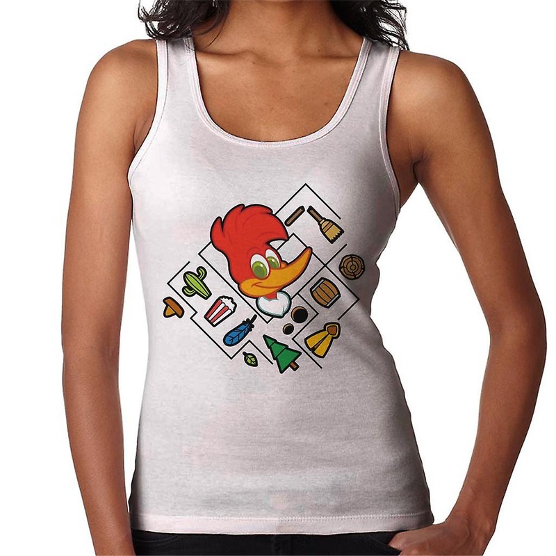 Woody Woodpecker Character Head With Icons Women’s Vest