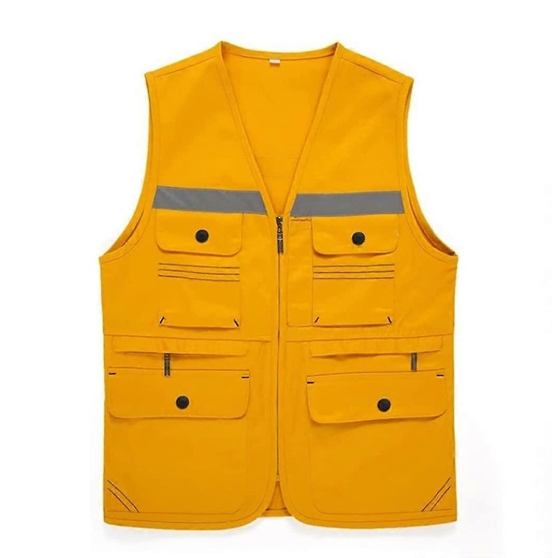 Hi Vis Vests Unisex With Pocket And Zipper Reflective High Visibility For Construction And Heavy Duty Surveying