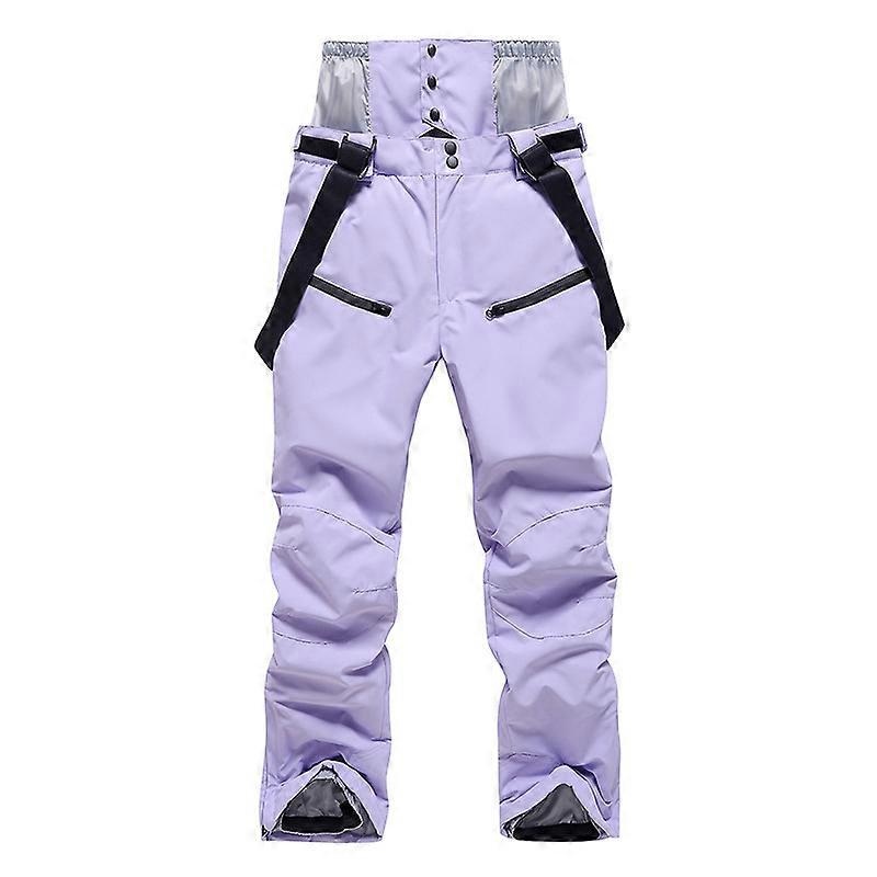 Alpine Ski Pants Men And Women Winter Warm Windproof Snowboard Pants Waterproof Breathable Ski Snow Pants – Purple