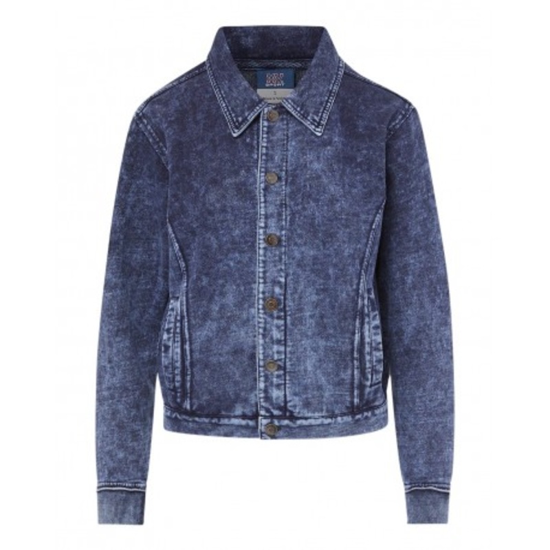 MV Sport W23119 Women’s Mila Acid Wash Denim Terry Jacket | MV Sport W23119