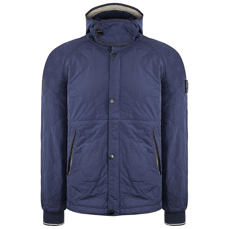 Weekend Offender Retro 80’s Long Sleeve Mens Navy Manilla Jacket JKAW2226 NAVY
