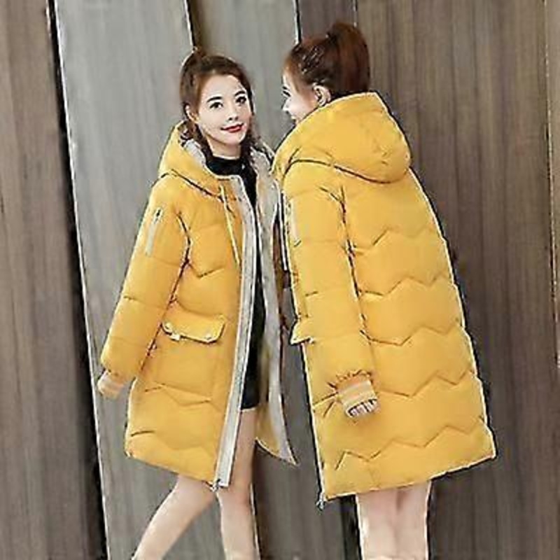 2024 Winter Women Jacket Coats Long Parkas Female Down Cotton Hooded Overcoat Thick Warm Jackets Windproof Casual Student Coat