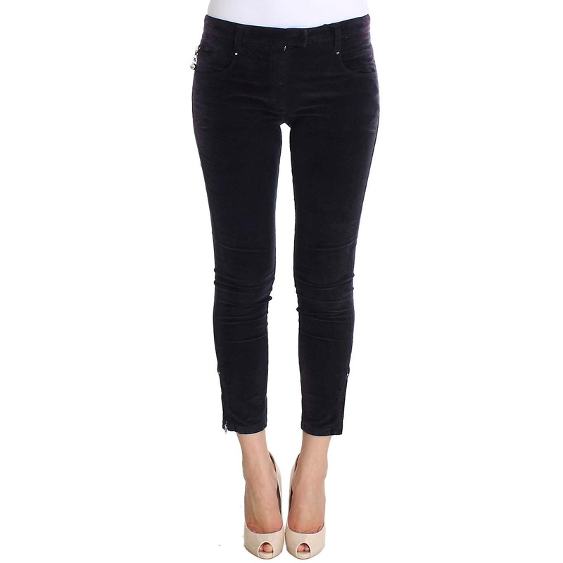 Purple Cropped Corduroys Jeans