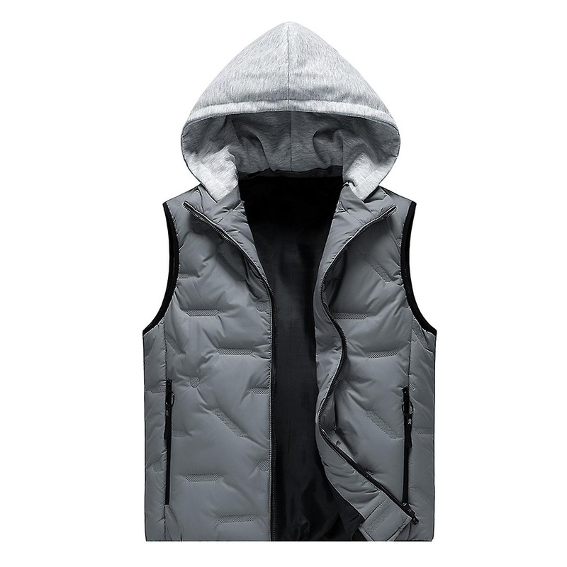 Cloudstyle Men’s Warm Colour Blocking Hooded Padded Vest