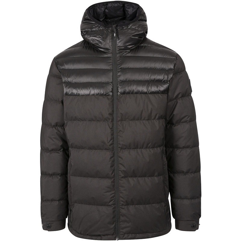 Trespass Mens Tacker Hooded Padded Down Outdoor Warm Winter Jacket – Black