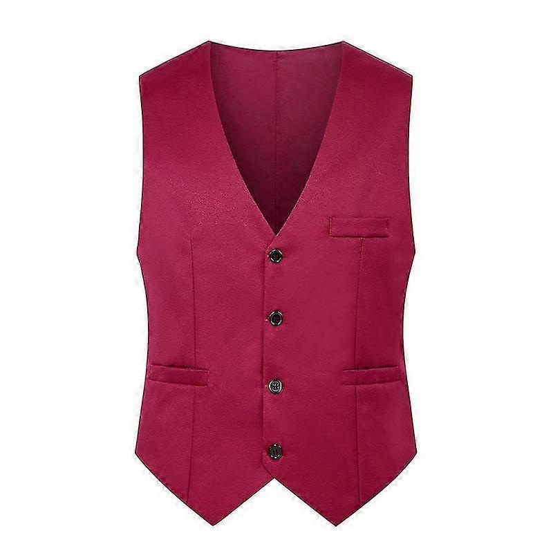 Lebanghui Men Slim Fit Suit Vest Waistcoat Casual Formal Single Breasted Gilet