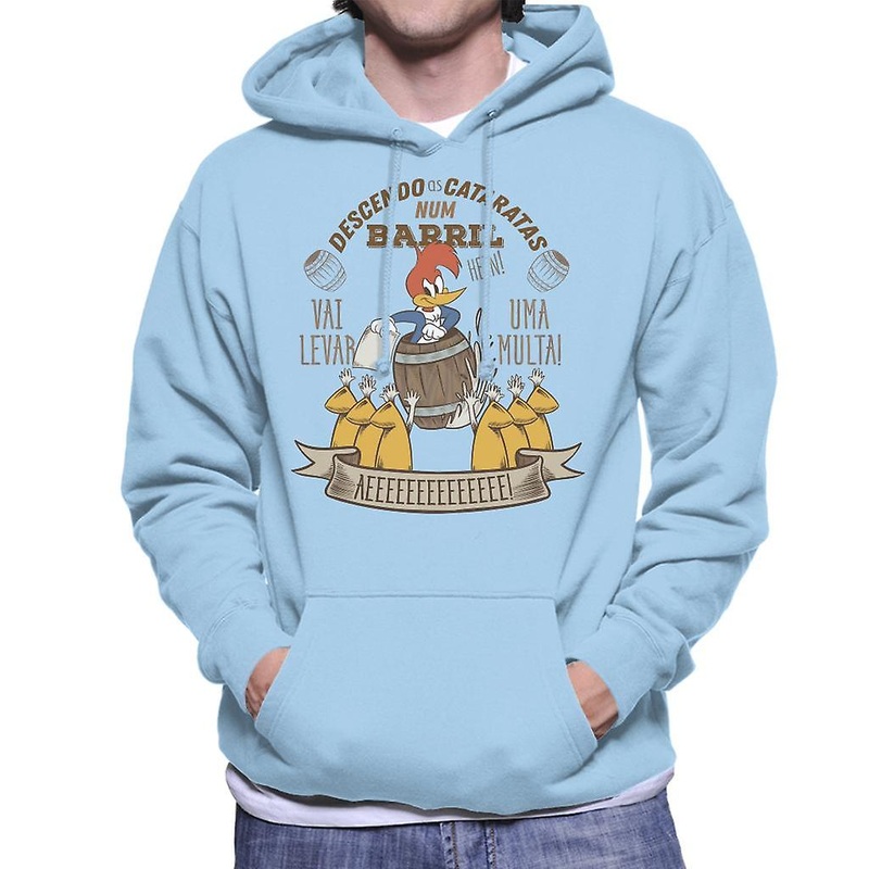 Woody Woodpecker Descendo As Cataratas Num Barril Men’s Hooded Sweatshirt
