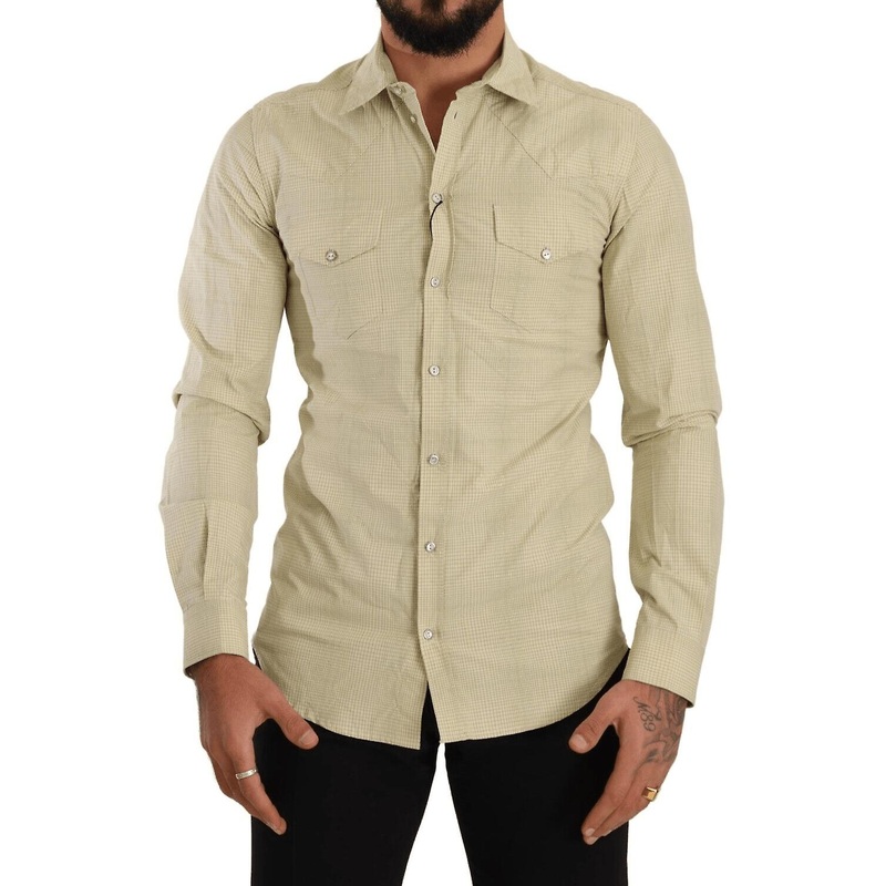 Yellow Sicilia Cotton Casual Slim Fit Shirt