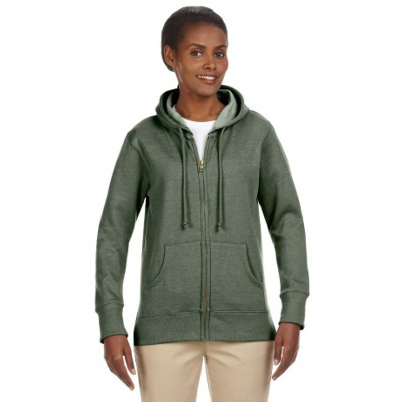 econscious EC4580 Ladies’ Organic/Recycled Heathered Fleece Full-Zip Hooded Sweatshirt | Econscious EC4580